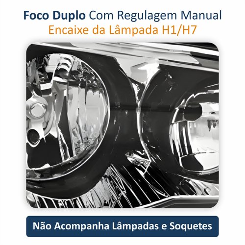 Farol Fiat Siena G3 2003 Até 2012 Original Arteb Máscara Cromada Com Aro Negro Foco Duplo Lado Direito Passageiro