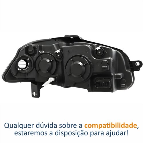 Farol Fiat Siena G4 2008 2009 2010 2011 2012 2013 2014 2015 2016 Foco Duplo Máscara Negra Com Anel Preto Lado Esquerdo Motorista