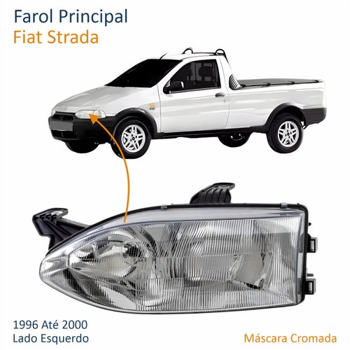 Farol Fiat Strada 1996 Até 2000 Foco Duplo Lado Esquerdo Motorista