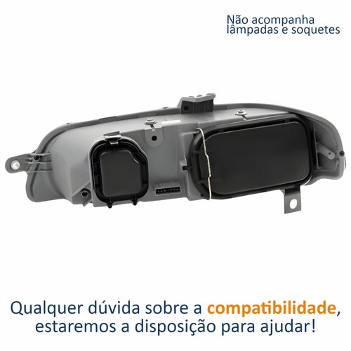 Farol Principal Fiat Strada 2001 2002 2003 2004 Carcaça Cinza Lado Direito Passageiro
