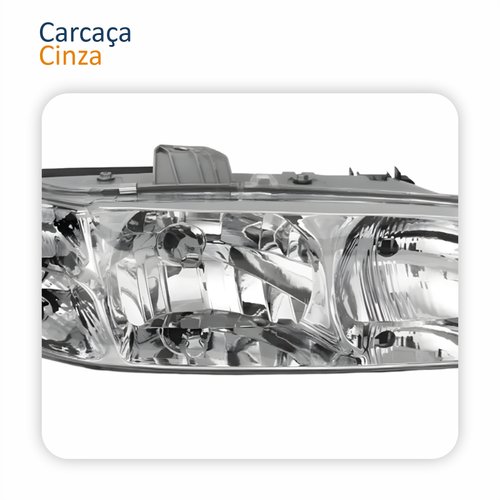 Farol Principal Fiat Strada 2001 2002 2003 2004 Carcaça Cinza Lado Direito Passageiro