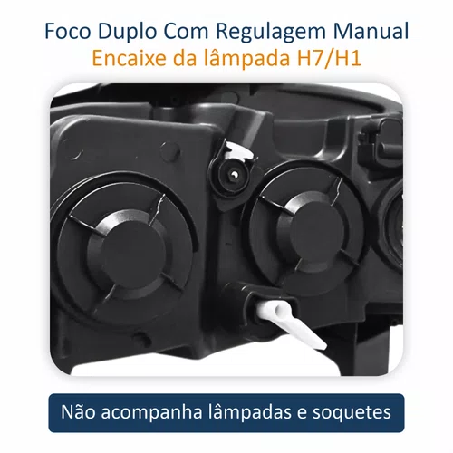Farol Fiat Strada 2008 Até 2016 Máscara Cromada Com Anel Cromado Lado Direito Passageiro