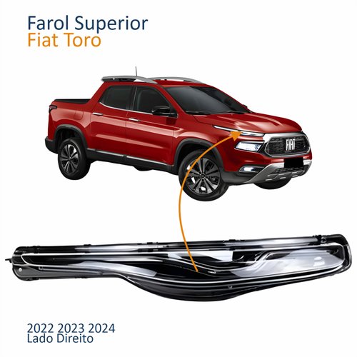 Farol Superior Fiat Toro 2022 2023 2024 Led Com Drl Lado Direito Passageiro