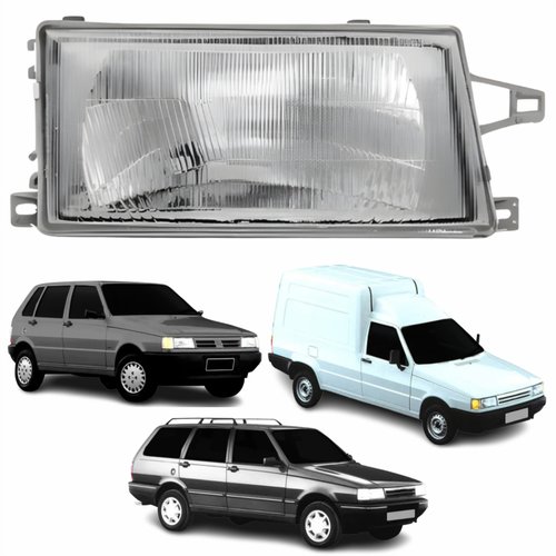 Farol Fiat Uno Fiorino Elba 1991 até 2003 Original Arteb Foco Simples Lado Direito Passageiro