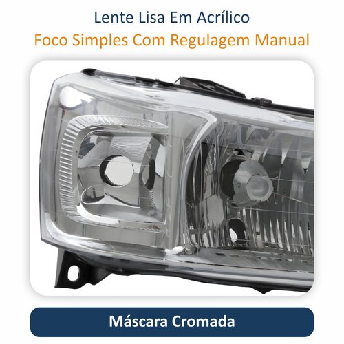 Farol Fiat Uno Fire Fiorino 2004 Até 2014 Original Arteb Máscara Cromada Lado Direito Passageiro