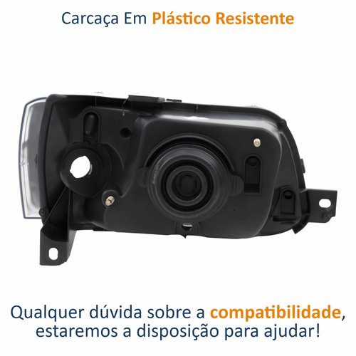 Farol Fiat Uno Fire Fiorino 2004 2005 2006 2007 2008 2009 2010 2011 2012 2013 2014 Original Máscara Cromada Lado Esquerdo Motorista