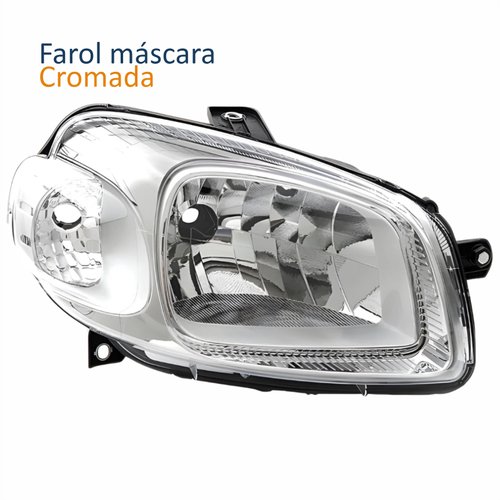 Farol Fiat Uno Way Vivace 2010 Até 2014 Fiorino 2014 Até 2019 Máscara Cromada Lado Direito Passageiro