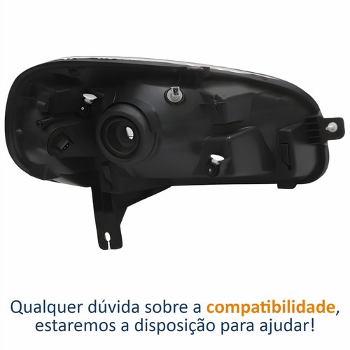 Farol Principal Fiat Uno Vivace 2015 Até 2021 Cromado Lado Esquerdo Motorista