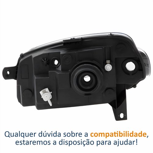 Farol Fiat Uno Vivace 2010 2011 2012 2013 2014 Máscara Cromada Lado Direito Passageiro
