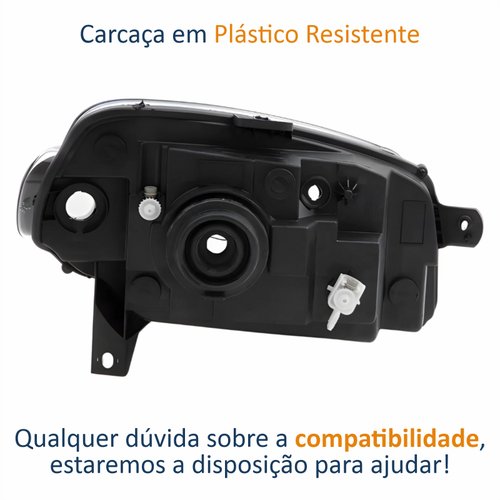 Farol Fiat Uno Vivace 2010 Até 2014 Original Arteb Máscara Cromada Lado Esquerdo Motorista