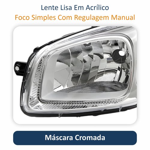 Farol Fiat Uno Vivace 2010 Até 2014 Original Arteb Máscara Cromada Lado Esquerdo Motorista