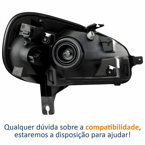 Farol Principal Fiat Uno Vivace 2015 Até 2021 Máscara Negra Lado Esquerdo Motorista