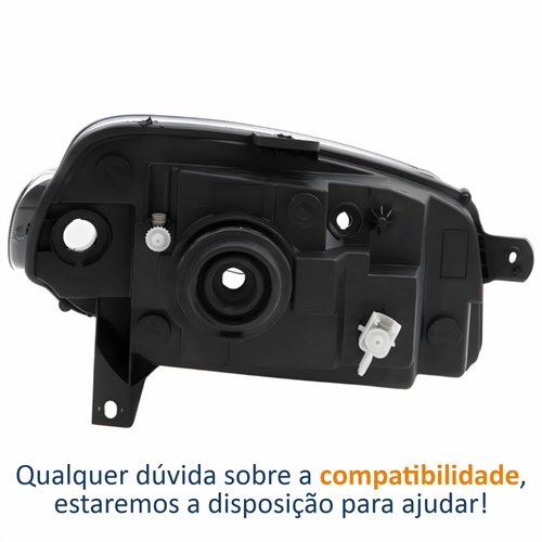 Farol Fiat Uno Way 2010 2011 2012 2013 2014 Máscara Cromada Lado Esquerdo Motorista