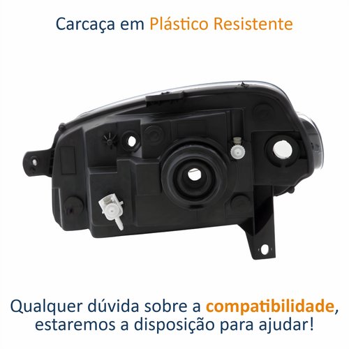 Farol Fiat Uno Way 2010 Até 2014 Original Arteb Máscara Negra Lado Direito Passageiro