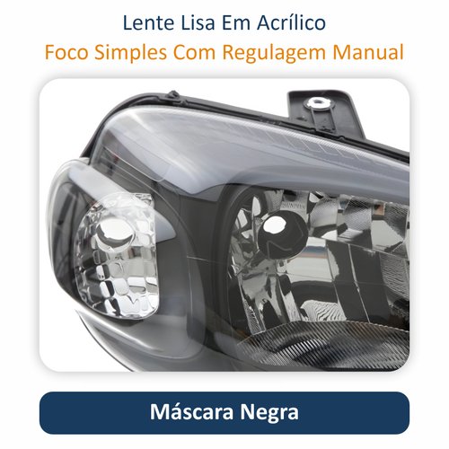 Farol Fiat Uno Way 2010 Até 2014 Original Arteb Máscara Negra Lado Direito Passageiro