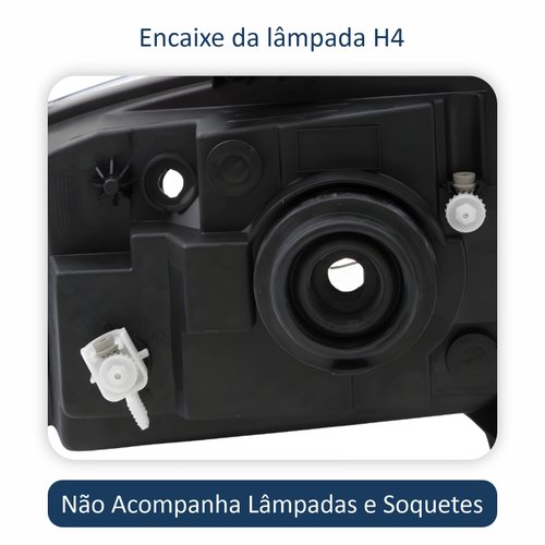 Farol Fiat Uno Way 2010 Até 2014 Original Arteb Máscara Negra Lado Direito Passageiro