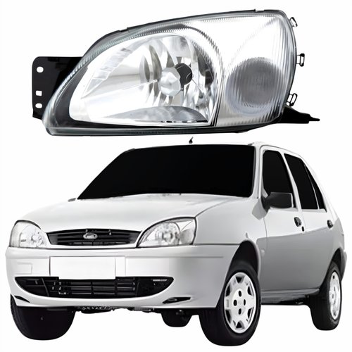 Farol Ford Fiesta 2000 2001 2002 Pisca Cristal Lado Esquerdo Motorista