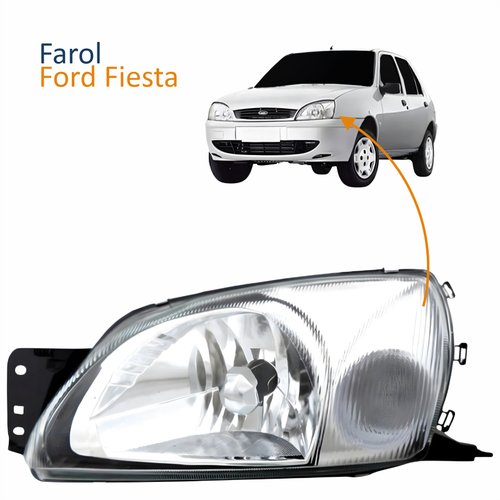 Farol Ford Fiesta 2000 2001 2002 Pisca Cristal Lado Esquerdo Motorista