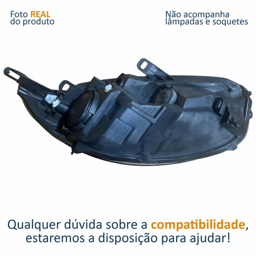 Farol Principal Ford Fiesta 2011 Até 2016 Máscara Negra Lado Esquerdo Motorista