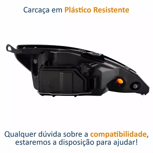 Farol Ford Focus 2003 Até 2008 TYC Máscara Negra Lado Esquerdo Motorista