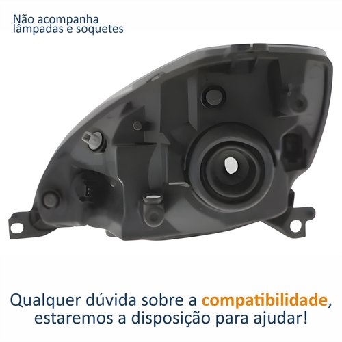 Farol Principal Ford Ka 2008 Até 2014 Máscara Negra Lado Direito Passageiro