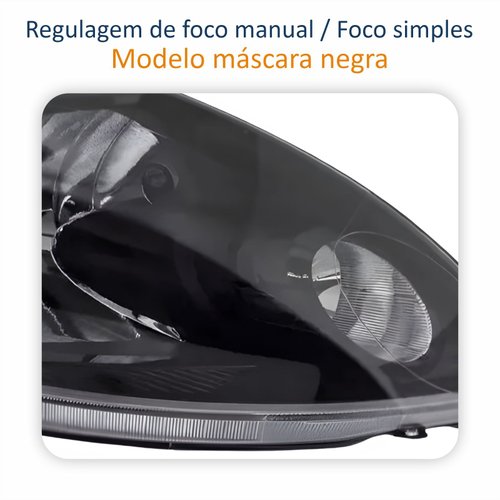 Farol Principal Ford Ka 2008 Até 2014 Máscara Negra Lado Direito Passageiro