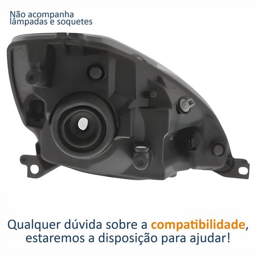 Farol Principal Ford Ka 2008 Até 2014 Máscara Negra Lado Esquerdo Motorista