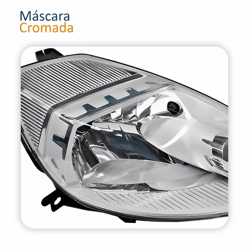 Farol Principal Ford Ka 2008 Até 2014 Máscara Cromada Lado Direito Passageiro