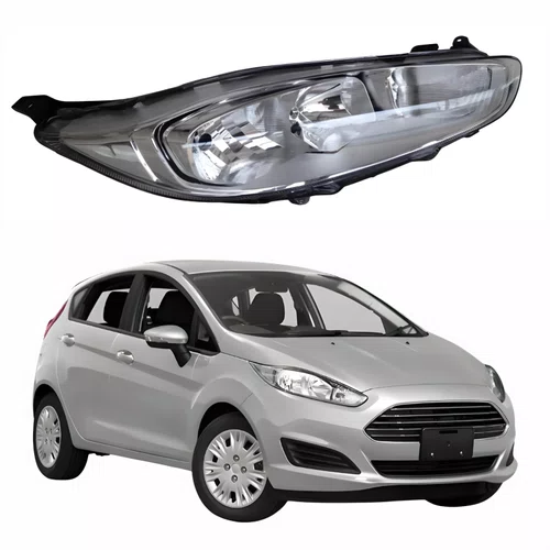 Farol Ford New Fiesta 2014 Até 2019 Máscara Cromada Lado Direito Passageiro