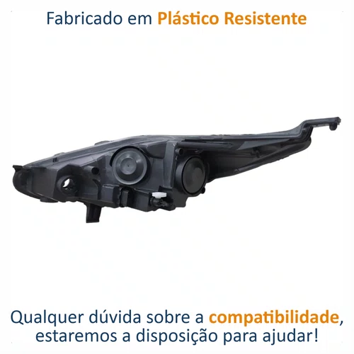 Farol Ford New Fiesta 2014 Até 2019 Máscara Cromada Lado Direito Passageiro