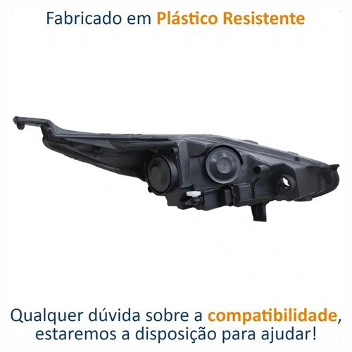 Farol Ford New Fiesta 2014 Até 2019 Máscara Cromada Lado Esquerdo Motorista