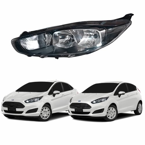 Farol Ford New Fiesta Hatch Sedan 2014 Até 2017 Fume Lado Esquerdo Motorista
