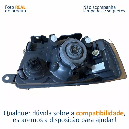 Farol Principal Ford Ranger 2005 Até 2009 Máscara Negra Pisca Âmbar Lado Direito Passageiro