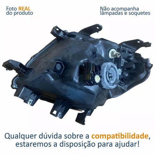 Farol Principal Ford Ranger 2012 2013 2014 2015 2016 Máscara Cromada Pisca Âmbar Com Motor Lado Direito Passageiro