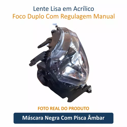 Farol Ford Ranger 2017 Até 2023 Máscara Negra Com Projetor Lado Direito Passageiro