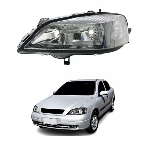 Farol Gm Astra 1998 Até 2002 Máscara Negra Lado Esquerdo Motorista