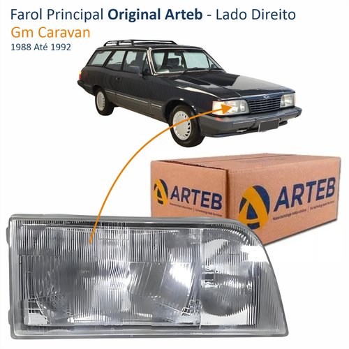 Farol Gm Caravan 1988 Até 1992 Original Arteb Lado Direito Passageiro