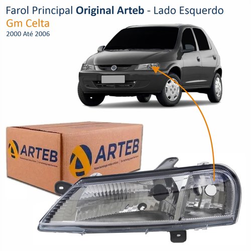 Farol Gm Celta 2000 Até 2006 Original Arteb Lado Esquerdo Motorista