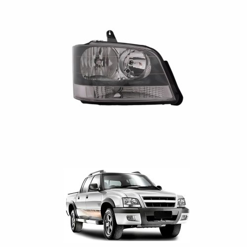 Farol Gm S10 2001 Até 2011 Mascara Cinza Lado Direito Passageiro