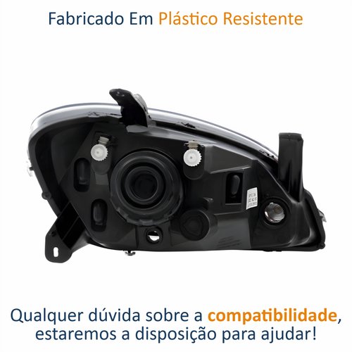 Farol Gm Celta 2006 Até 2016 Prisma 2007 Até 2012 Original Arteb Máscara Cromada Lado Esquerdo Motorista