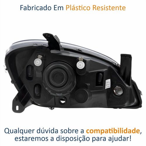 Farol Gm Celta 2006 Até 2016 Prisma 2007 Até 2012 Original Arteb Máscara Cromomix Lado Esquerdo Motorista