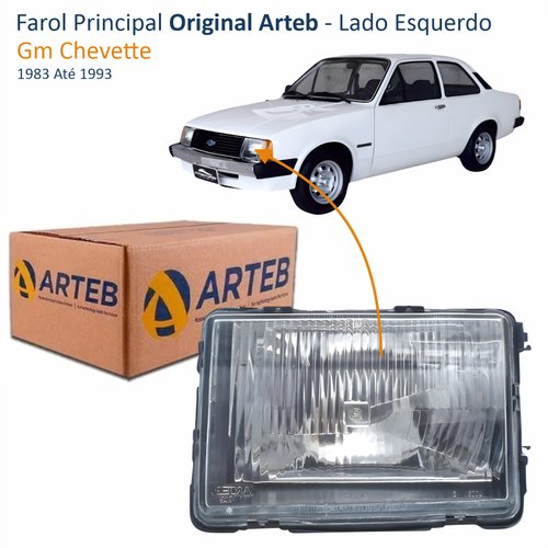 Farol Gm Chevette 1983 Até 1993 Original Arteb Lado Esquerdo Motorista
