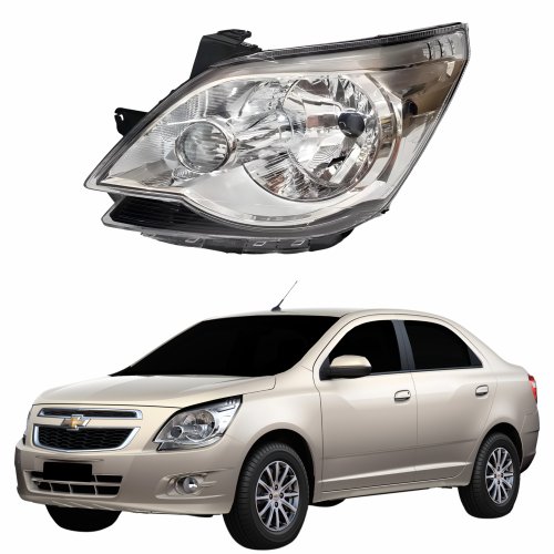 Farol Gm Cobalt 2012 2013 2014 2015 Mascara Cromada Lado Esquerdo Motorista
