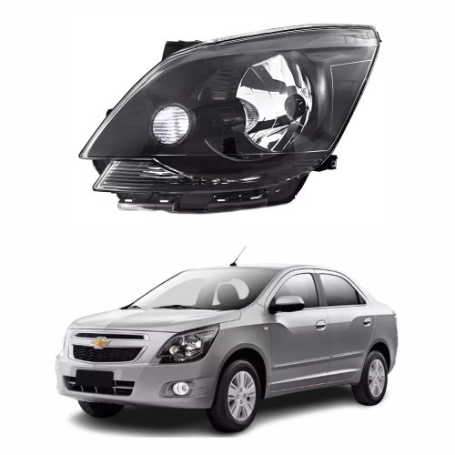 Farol Gm Cobalt 2012 Até 2015 Máscara Negra Lado Esquerdo Motorista