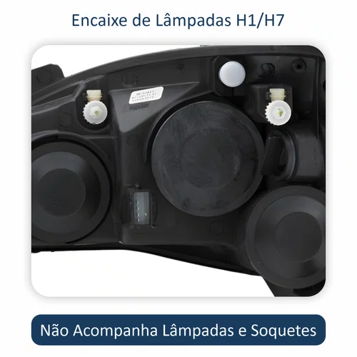 Farol GM Corsa Hatch 2003 Até 2012 Foco Duplo Máscara Negra Pisca Liso Lado Direito Passageiro