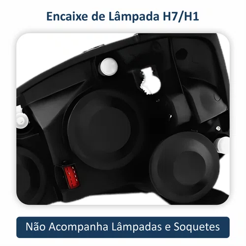 Farol Gm Corsa Hatch 2003 até 2012 Foco Duplo Máscara Negra Pisca Raiado Lado Direito Passageiro
