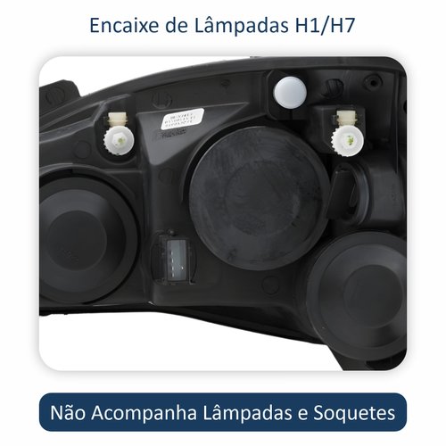 Farol GM Corsa Hatch 2003 Até 2012 Original Arteb Foco Duplo Máscara Negra Pisca Liso Lado Direito Passageiro