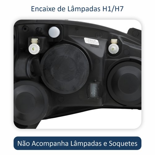 Farol GM Corsa Hatch 2003 Até 2012 Original Arteb Foco Duplo Máscara Negra Pisca Liso Lado Esquerdo Motorista