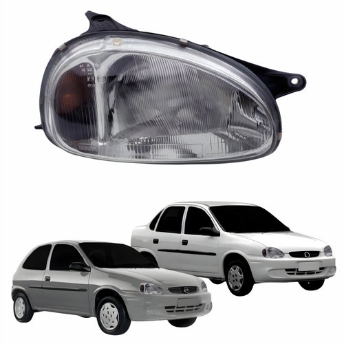 Farol Gm Corsa Hatch Sedan 1994 Até 1999 Original Arteb Lente Raiada Pisca Âmbar Lado Direito Passageiro