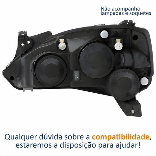 Farol Principal Gm Corsa 2003 Até 2012 Montana 2003 Até 2010 Pisca Raiado Máscara Cromada Lado Direito Passageiro